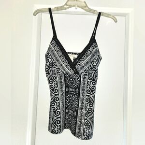White House Black Market Black and White Camisole